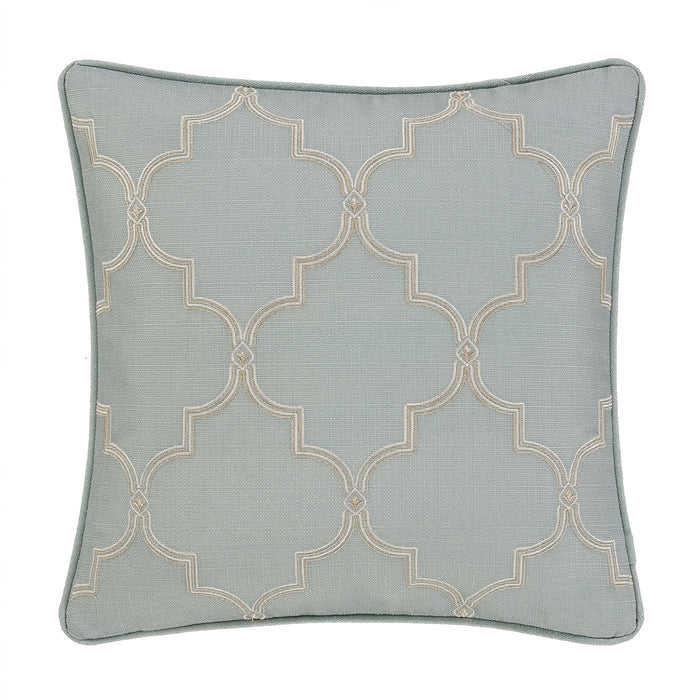 Tranquility Aqua Square Decorative Throw Pillow 18" x 18" Throw Pillows By J. Queen New York