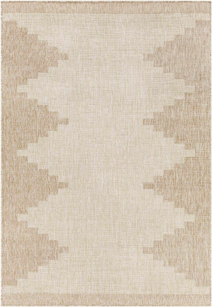 Transitional Camel and Beige Bohemian Machine Woven Area Rug - The Rug Decor