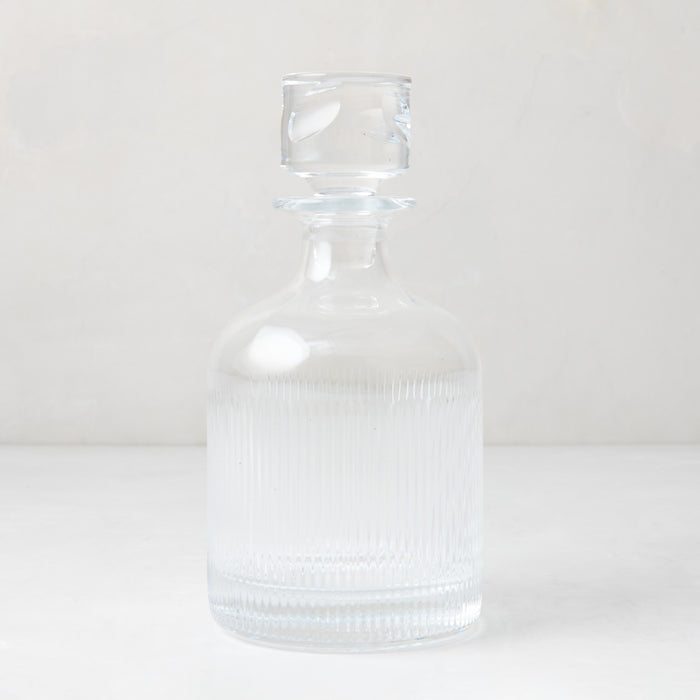 Tratto Ribbed Eco-Crystal Decanter, clear lead-free crystal with vertical ribbed design.