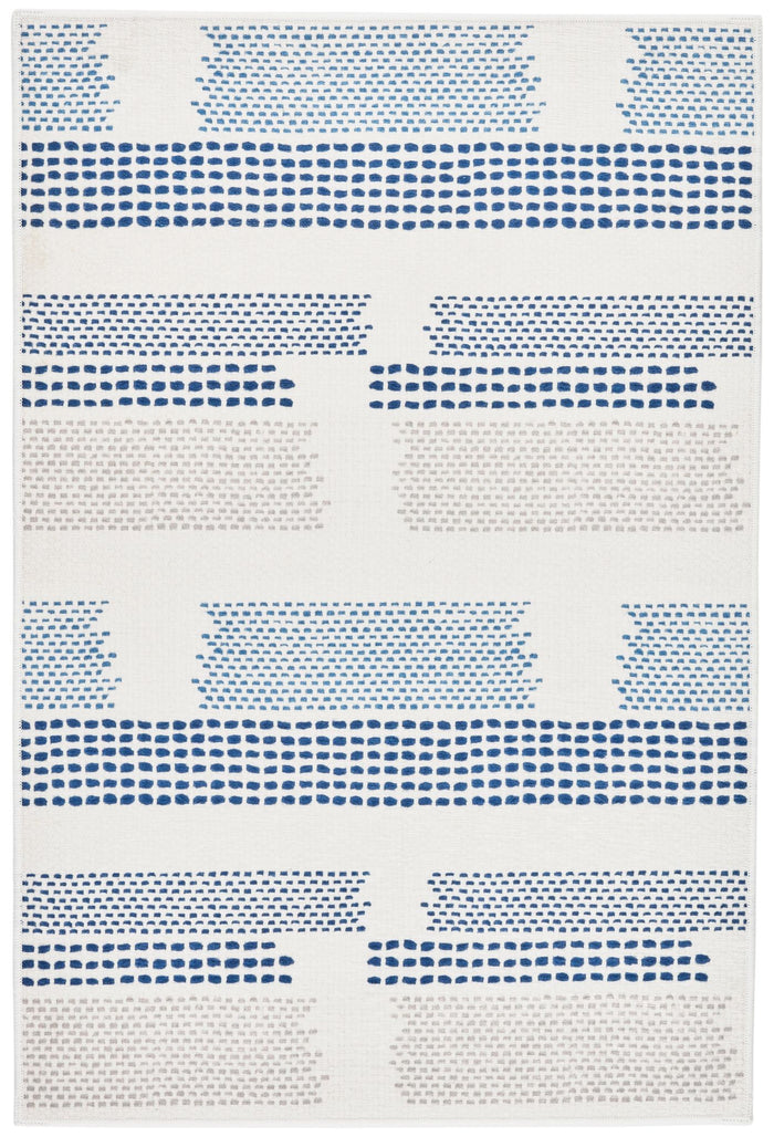 Tread Lightly Navy Machine Washable Rug Rug By Annie Selke