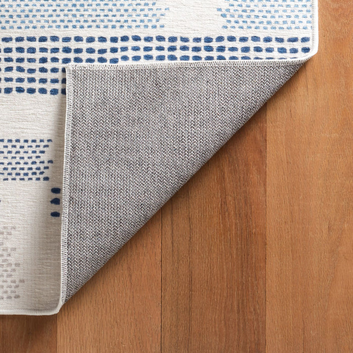Tread Lightly Navy Machine Washable Rug Rug By Annie Selke
