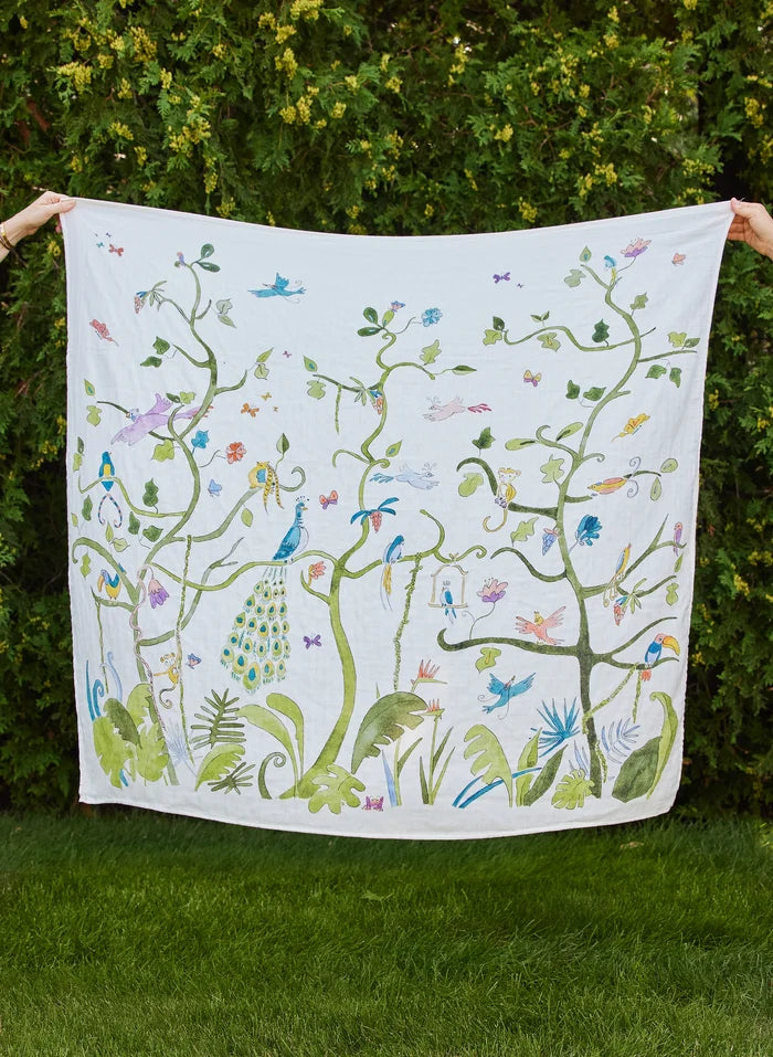 Timo & Violet Tropical Chinoiserie Shawl Blanket