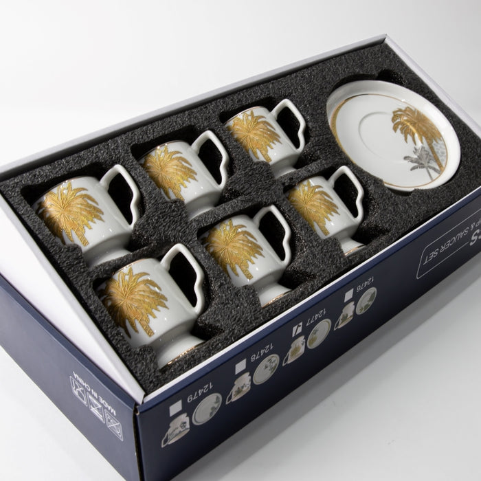 TWINS-6PCS COFFEE CUP&SAUCER PALM (202029271)