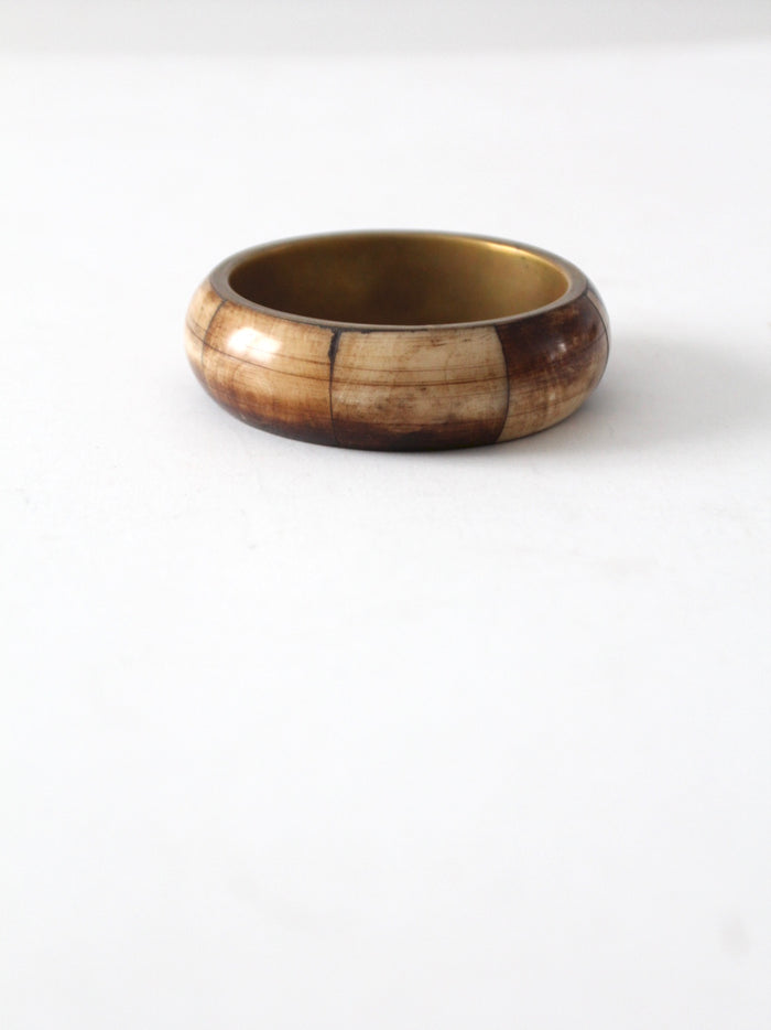 vintage bone + brass bangle