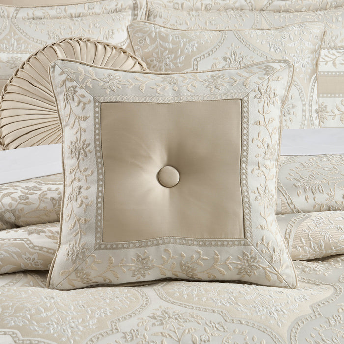 Viola Ivory Square Decorative Throw Pillow 18" x 18" Throw Pillows By J. Queen New York