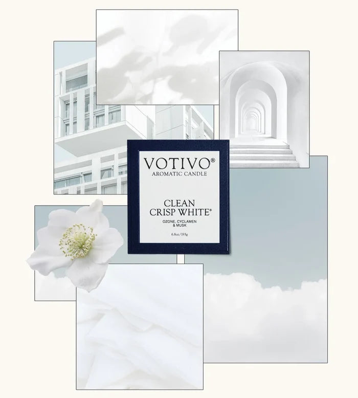 Votivo Clean Crisp White Aromatic Candle - 6.8 oz