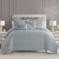 Waterford Aretha Blue 3 Piece Comforter Set in KING - Final Sale Comforter Sets By US Office - Latest Bedding