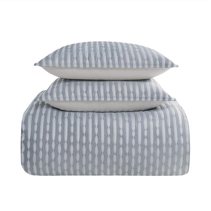 Waterford Aretha Blue 3 Piece Comforter Set in KING - Final Sale Comforter Sets By US Office - Latest Bedding