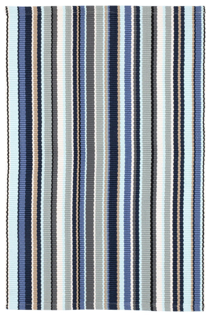 Westbrook Stripe Blue Handwoven Indoor/Outdoor Rug Rug By Annie Selke