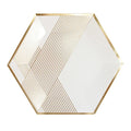 White and Gold Striped Plates