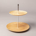 WOODEN TRAY 2 FLOOR 19CM+25CM NATURAL (202107408)
