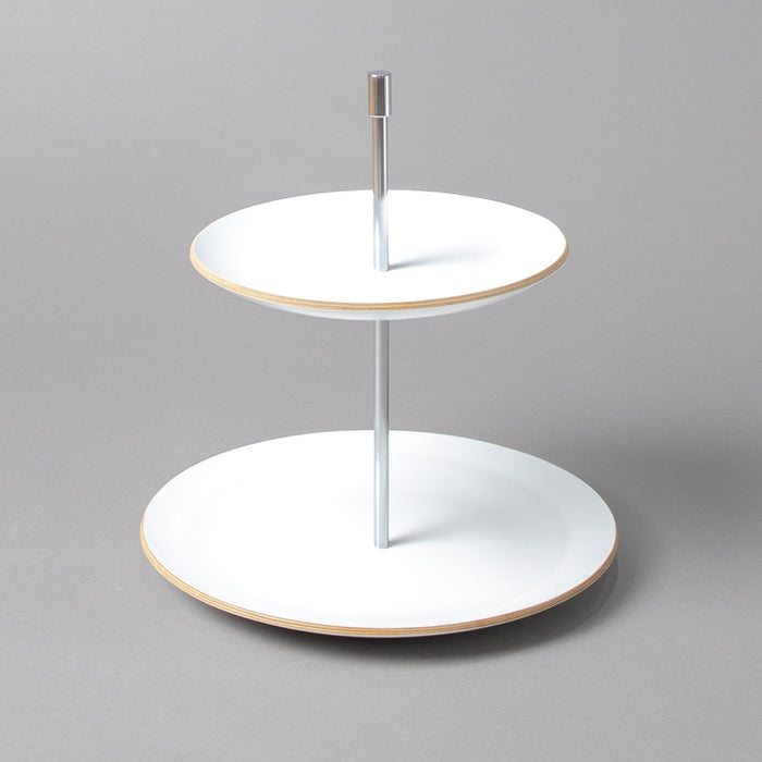 WOODEN TRAY 2 FLOOR 19CM+25CM WHITE (202107410)